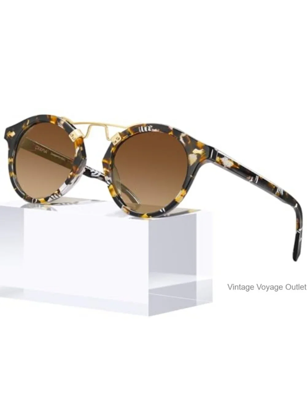 Round Polarized Sunglasses for Women Small Face Acetate UV400